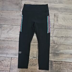 Black Leggings with Colorful Stripes